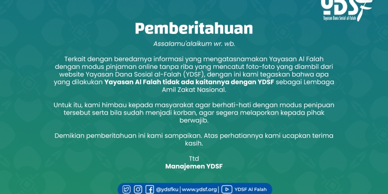 Yayasan Dana Sosial al-Falah Sebagai Lembaga Amil Zakat & Nazhir Nasional